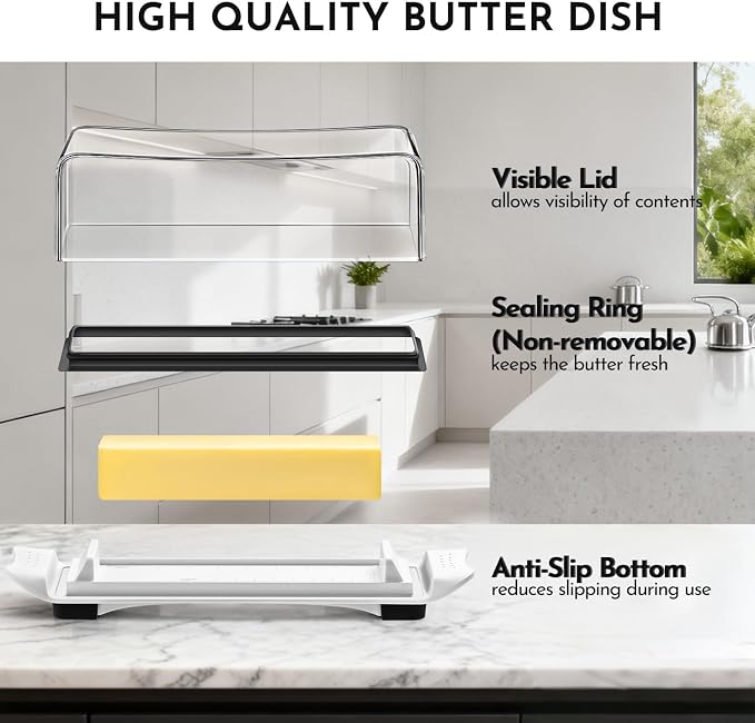 Butter Disher with Lid, IKOCO Butter Keeper Container - Image 4