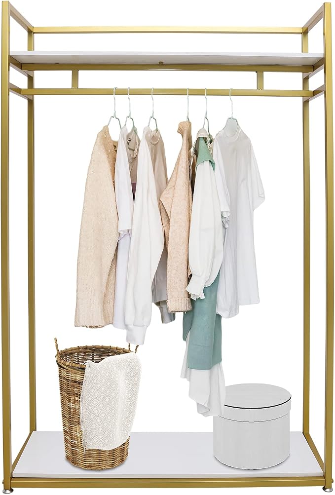 Heavy Duty Clothing Rack with Shelves, Rolling Portable Closet by Unknown