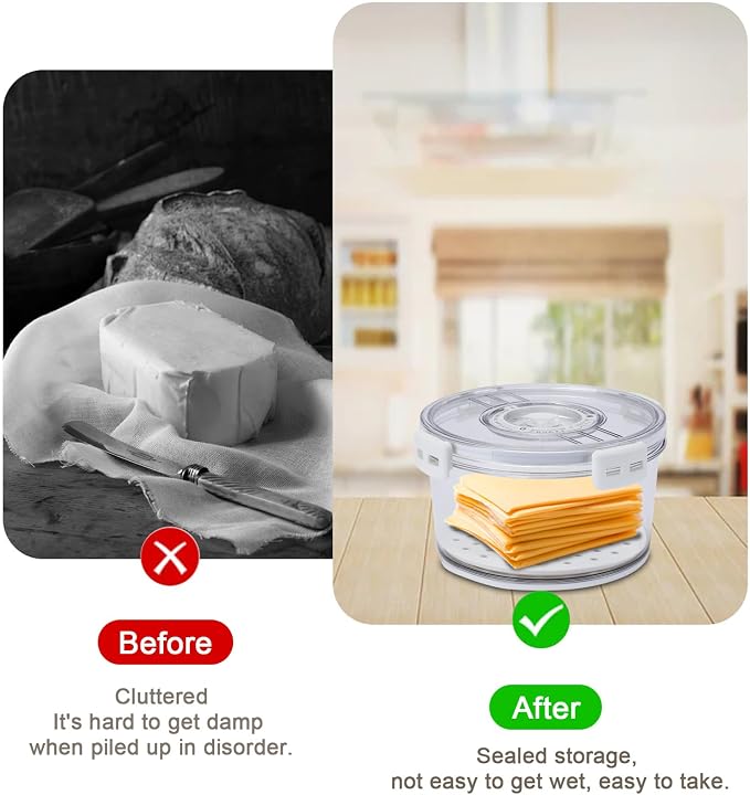 Cheese Container for Refrigerator, Cheese Keeper - Image 3