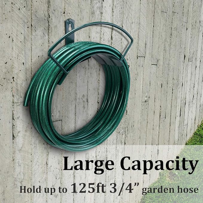 Deluxe Wall Mount Garden Hose Hanger Duty Metal Hose Holder Easily Holds 125 - Image 4