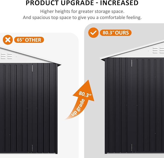 Polar Aurora 6x8 FT Outdoor Storage Shed, Metal Garden Shed - Image 3