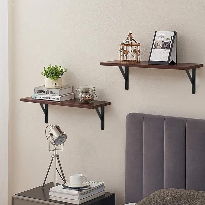 16 Pack L6 x H 4" Black Heavy Duty Shelf Brackets - Image 6
