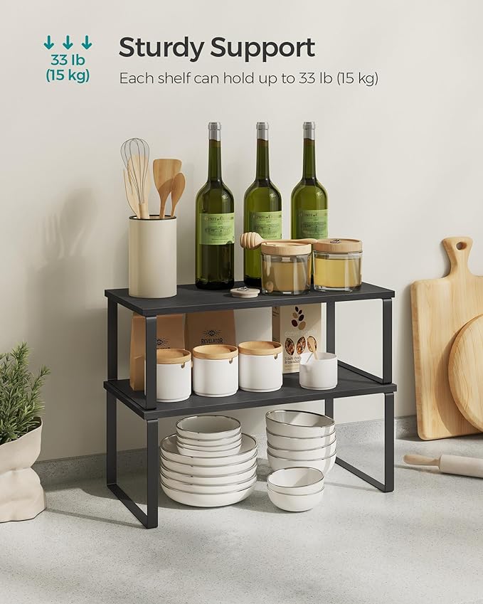 SONGMICS Cabinet Organizer Shelf, Kitchen Storage, Spice Rack, Expandable - Image 5