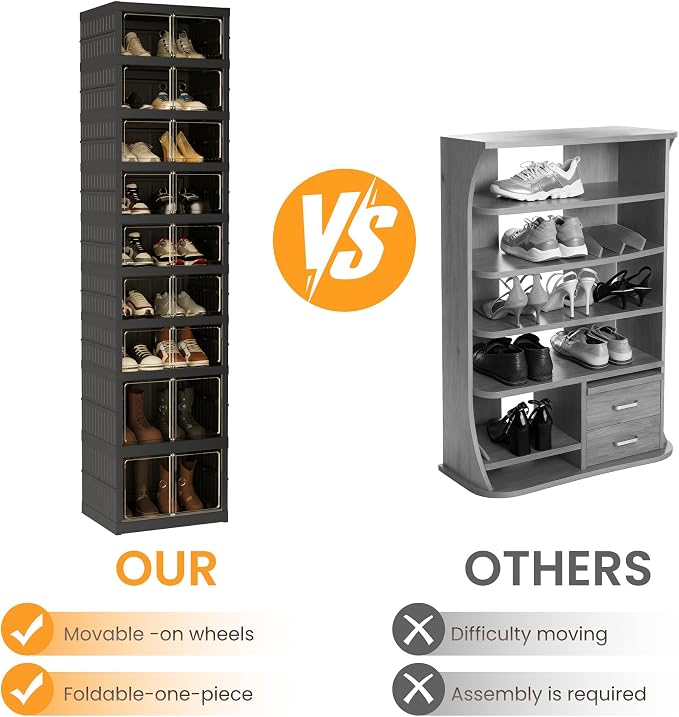 Foldable Shoe Organizer Storage Box, Portable Extra Large Folding Shoe Rack - Image 6