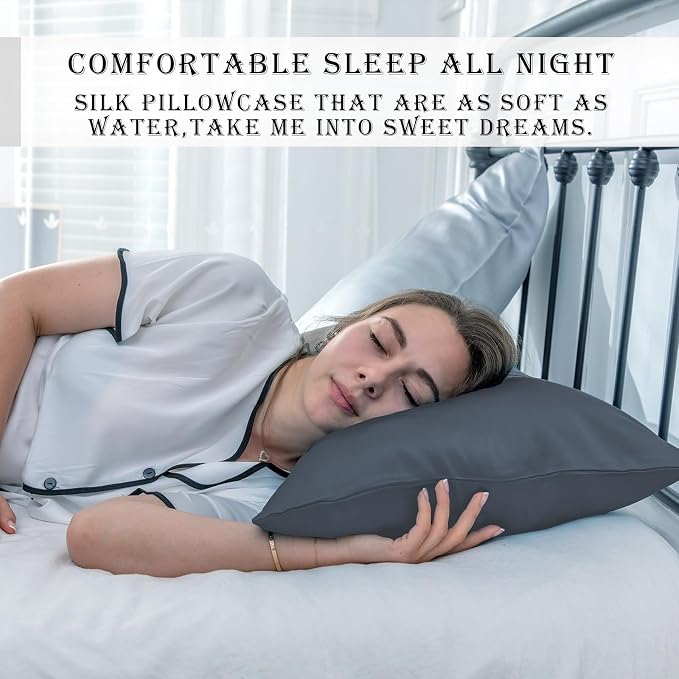 Silk Pillow Cases 2 Pack Soft Breathable and Sliky Standard Size Pillow Cases - Image 6