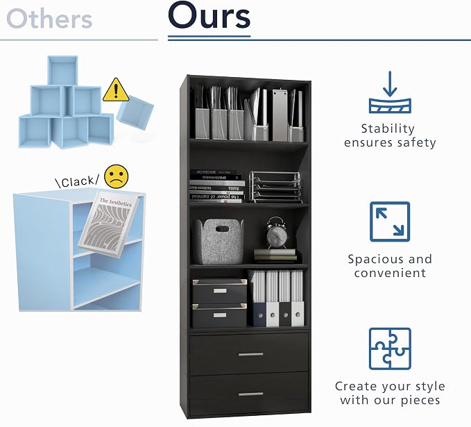 Homes: Inside + Out Apexa 3-Tier Stackable Wood Bookcase - Image 7