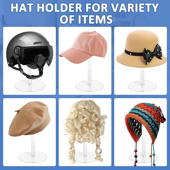 4PCS Acrylic Hat Stand and Wig Display Rack - Image 4