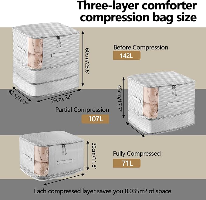 2 Pack Space Saving Comforter Storage Bag - Image 3