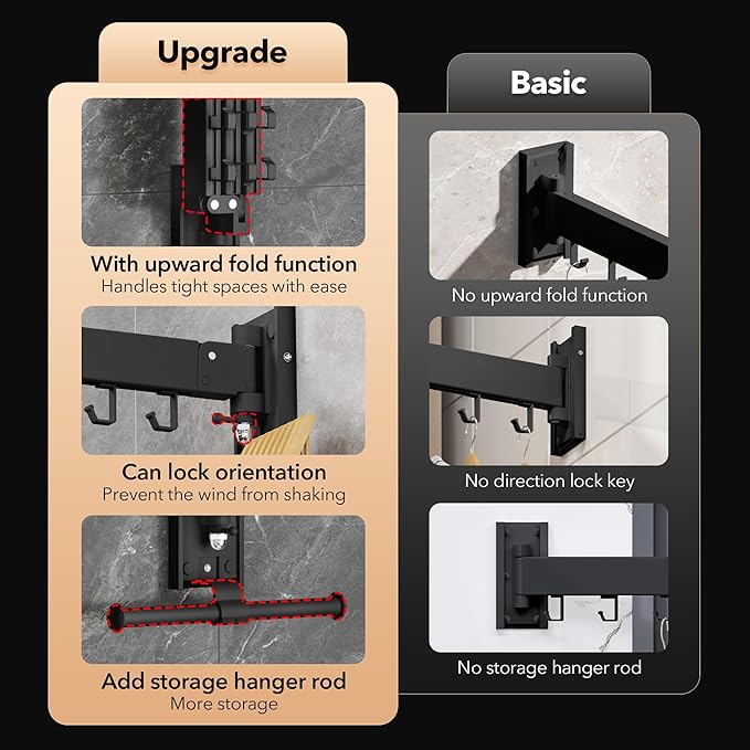 Wall Mounted Clothes Hanger, Clothes Drying Rack, Laundry Drying Rack, Drying - Image 2