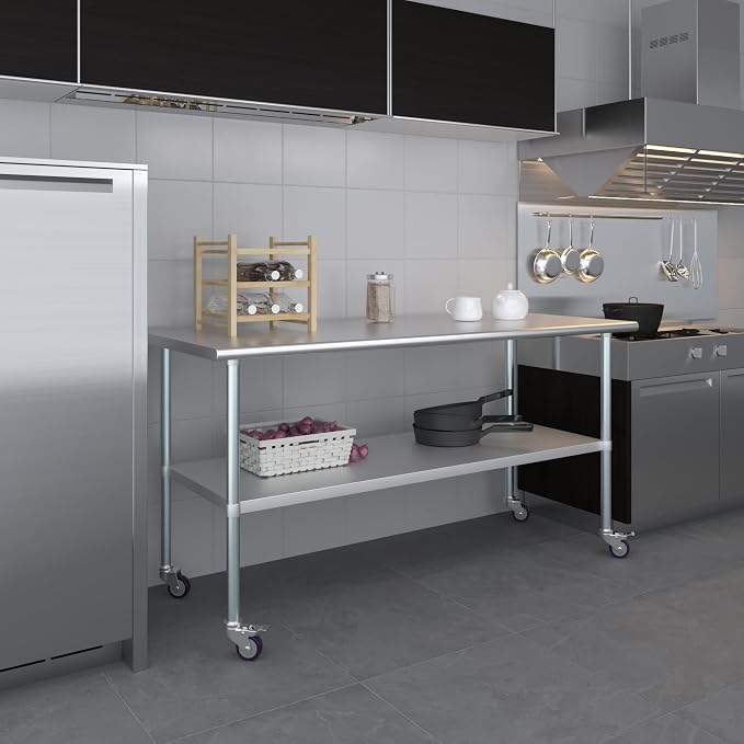 AmGood 72" Long x 30" Deep Stainless Steel Table - Image 9
