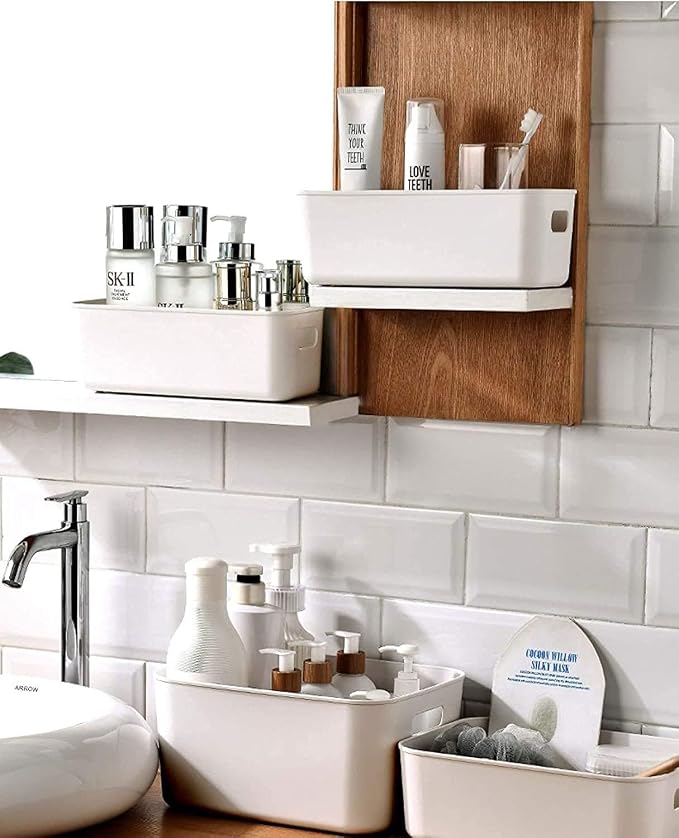 Set Of 6 Plastic Storage Bins, 11×8.6×5.5" Versatile Kitchen Pantry - Image 3