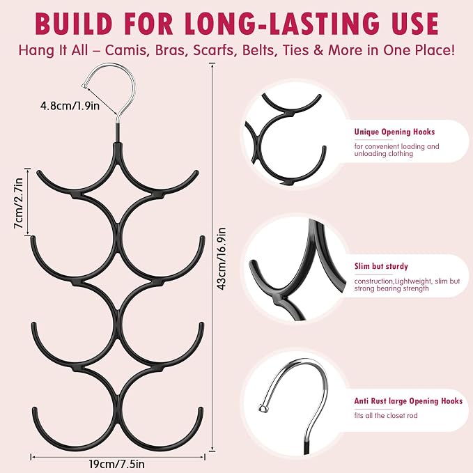 DOIOWN Tank Top Hanger, 2 Pack Space Saving Hangers Bra Camisole Hanger - Image 5