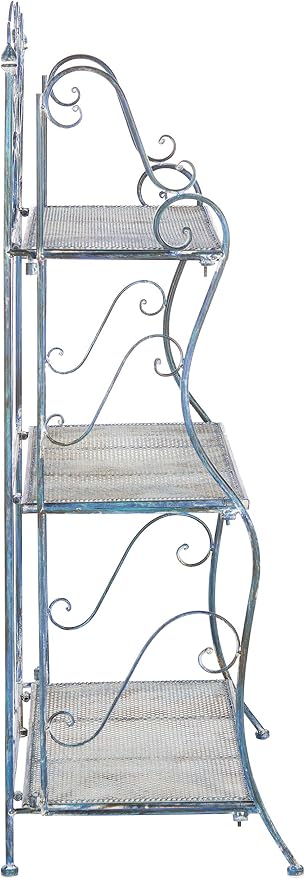 Safavieh Outdoor Collection Torus Antique Blue 3-Tier Shelf - Image 4