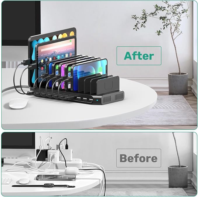 10-Port Multi Charging Station, 60W USB Tablet Charging Station - Image 4