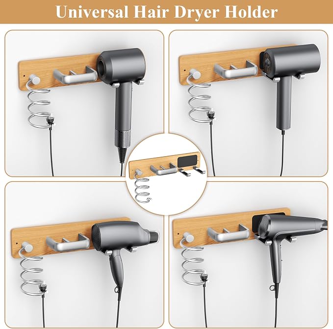 Tindbea Hair Dryer Holder Curling Iron Holder Flat Iron, Blow Dryer Holder Wall - Image 5