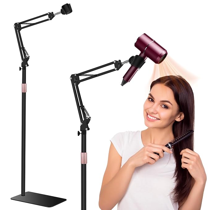 Hair Dryer Stand, 1.68M Height Adjustable, Hands Free Blow Dryer Holder by Liveinabetterlife