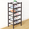 Smiry Bamboo Shoe Rack for Closet, 6 Tier Small Wooden Stackable Shoe Organizer by Smiry