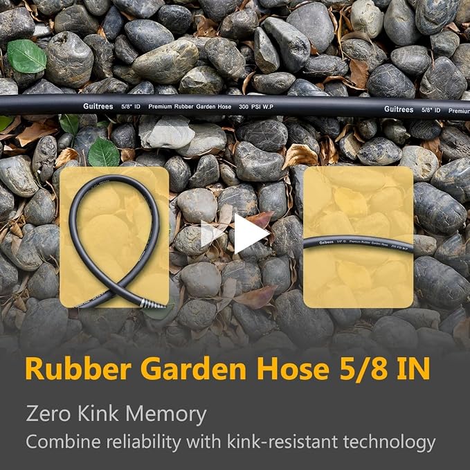 50FT 5/8 Heavy Duty Rubber Garden Hose - Image 4