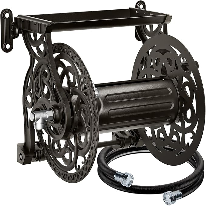 Metal Decorative Garden Hose Reel, Heavy Duty Hose Holder - Image 2