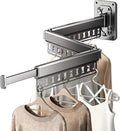 Clothes Drying Rack Wall-Mounted, 3-Fold Retractable Clothes Hanger by HGZBS