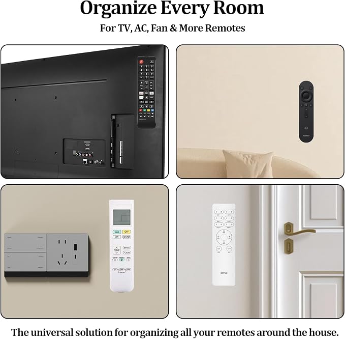 Magnetic Remote Control Holder Wall-Mounted Remote Holder Adhesive Strips Easy - Image 5