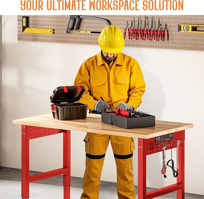 SPECRAFT Red Adjustable Heavy Duty Workbench - Image 2