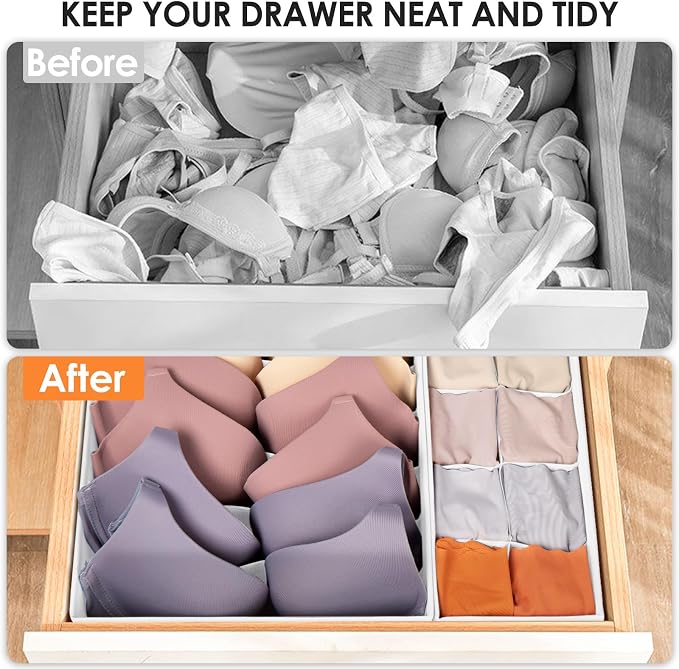 Criusia Drawer Organizer Clothes, 8 Pack Dresser Organizer Bins - Image 6