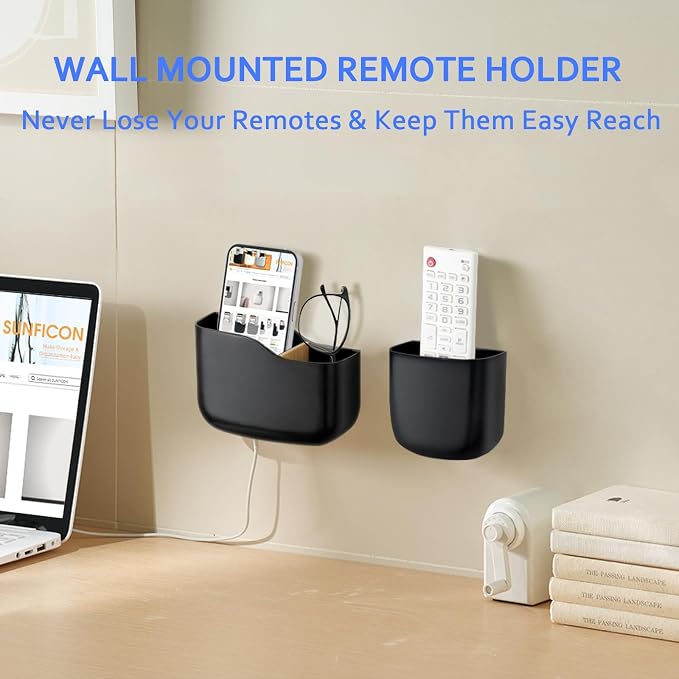Remote Holder Wall Mount TV FAN Remote Control Holder Bedside Caddy Wall - Image 4