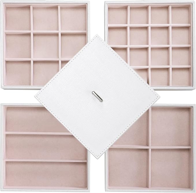BEWISHOME Jewelry Organizer Trays Stackable Earring Storage Trays by BEWISHOME