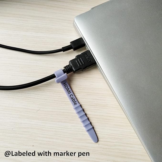 Silicone Zip Ties, Reusable Zip Ties, Elastic Cable Organizer - Image 3