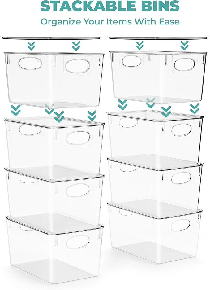 Sorbus Large Clear Plastic Storage Bins - Image 4