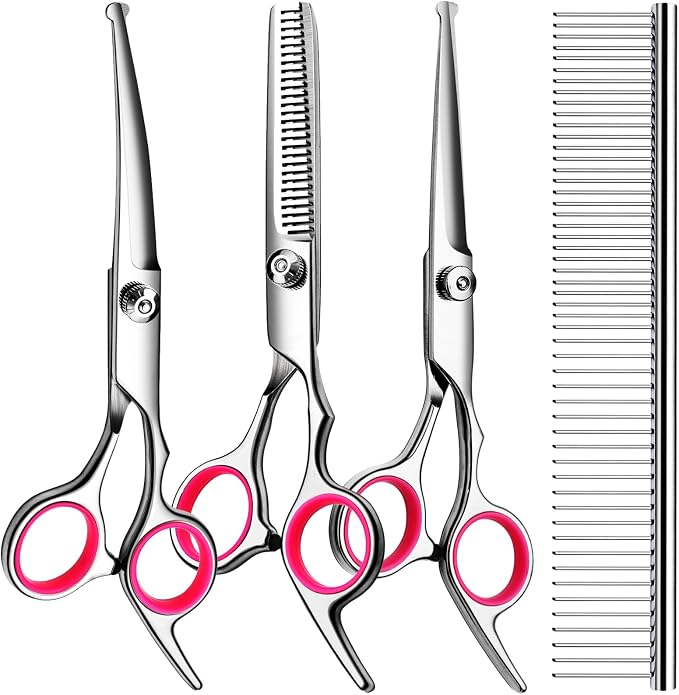 5 in1 Dog Grooming Scissors Kit, Professional Dog Scissors by TINMARDA