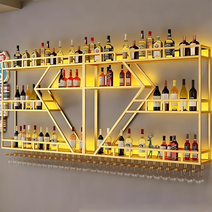 78.7in Wine Rack Wall Mounted, Modern Wine Storage Rack Wall Mounted by AMHRICHO