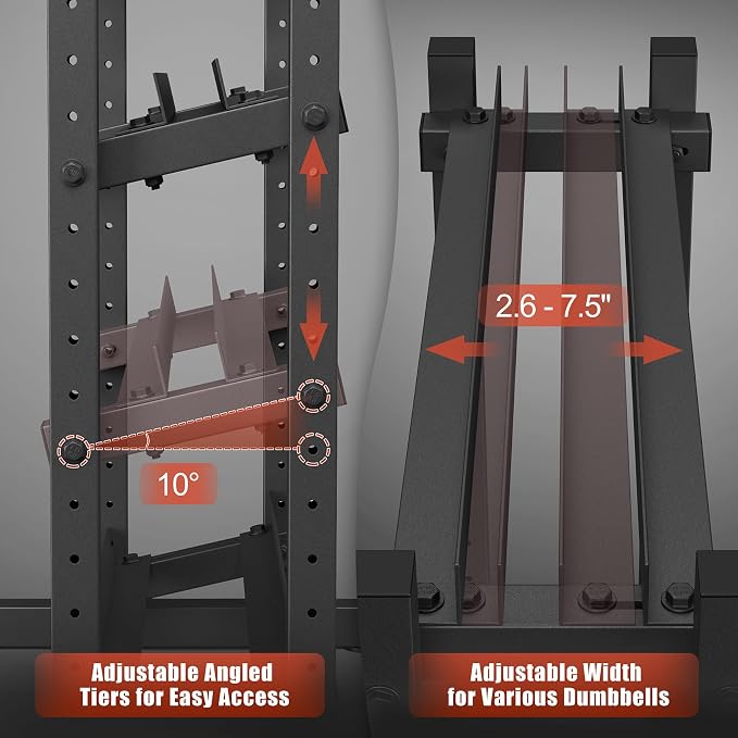 3-Tier Dumbbell Rack, 1200LB Capacity Adjustable Weight Rack - Image 4