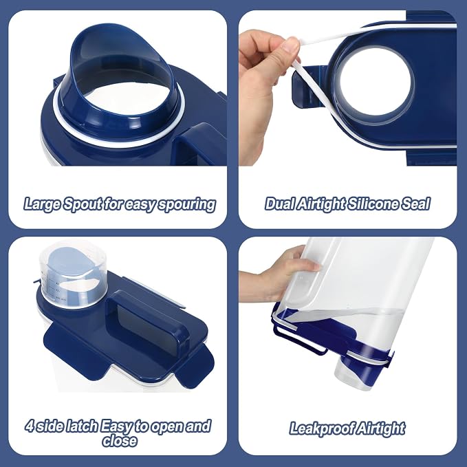 5-7Lbs Portable Airtight Dog Cat Food Container, Match Pet Feeding Mat Clean - Image 4