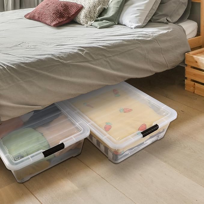 50 Quart Large Plastic Under Bed Storage Box, 3 Packs - Image 4