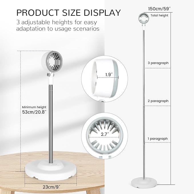 INNOLIFE Hair Dryer Stand, Adjustable Height Handsfree Hair Dryer Holder - Image 2