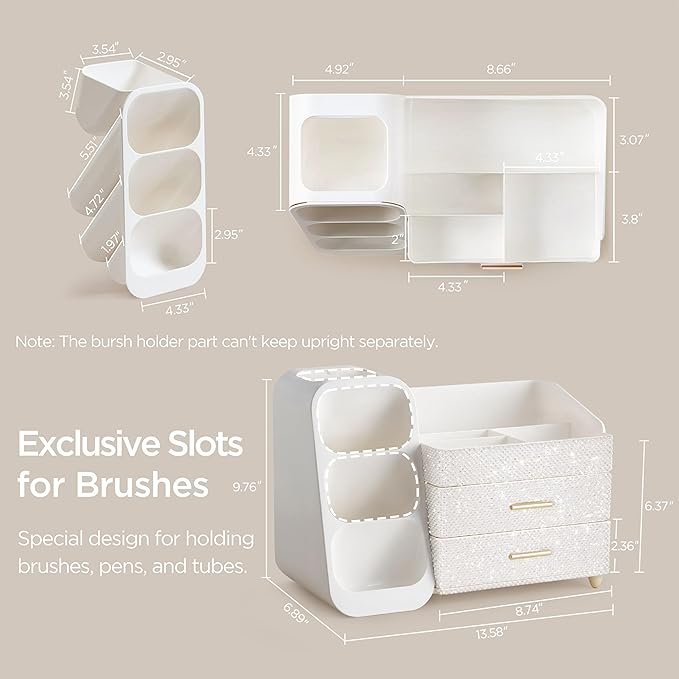 HBlife Makeup Organizer with Brush Holder - Image 3