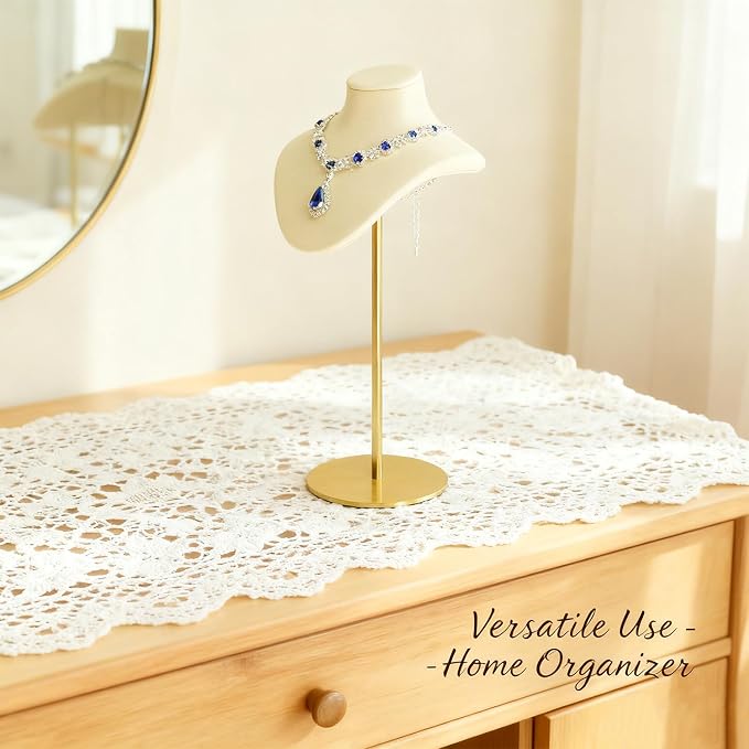 Necklace Display Stand For Selling Velvet Chain Jewelry Bust Holder Organizer - Image 4