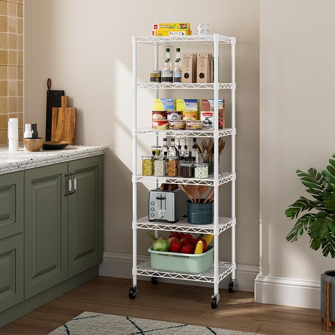 Small 6 Tier Shelf Storage Wire Shelving Unit Metal Shelves Adjustable - Image 2