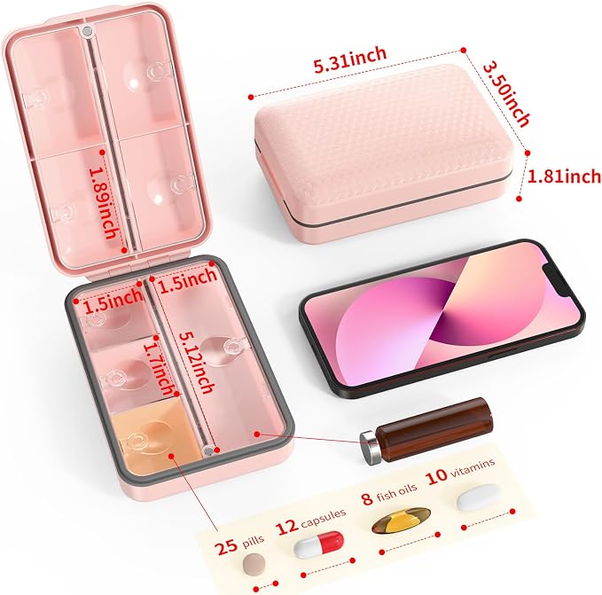 Restree Weekly Pill Organizer, Magnetic Moisture Proof Pill Case, Large - Image 3
