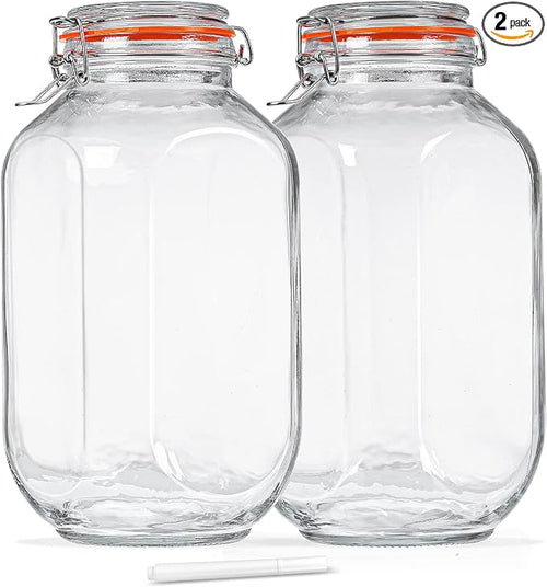 1 Gallon Square Glass Storage Jars by Huichuiero