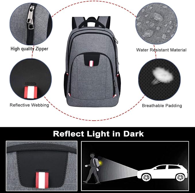 Della Gao Travel Laptop Backpack, Anti Theft Backpack - Image 5