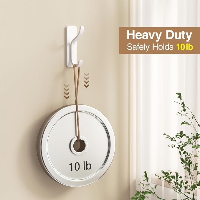 2 Pack Wall Hooks for Hanging: Adhesive Coat Hooks for Hat, Hangers for Door - Image 2
