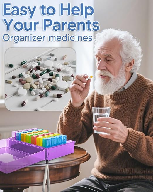Monthly Pill Organizer 3 Times a Day, FRIWOLE Medicine Box - Image 3