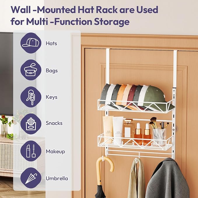 SWTYMIKI Over Door Hat Organizer - Image 3