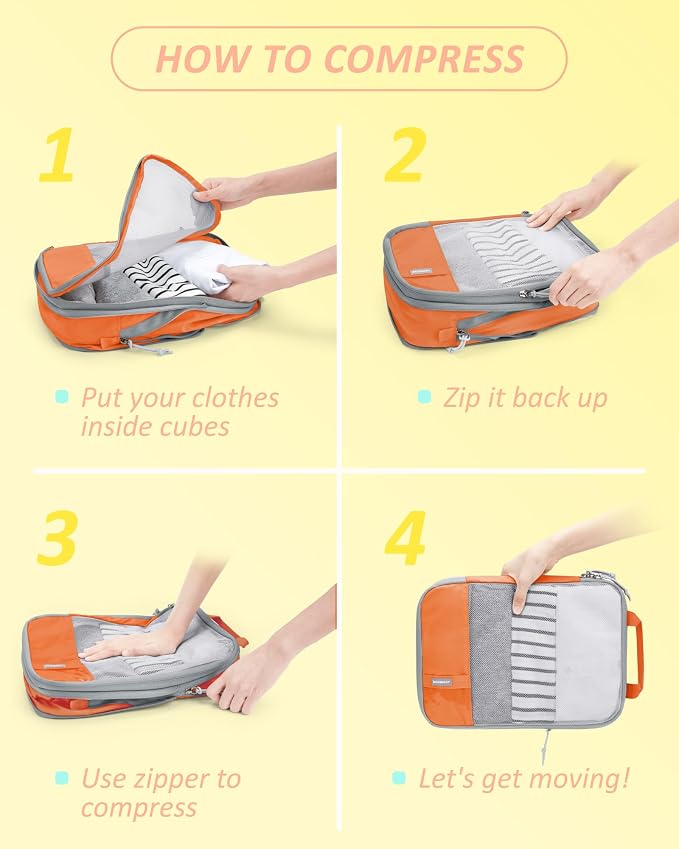 BAGSMART 6 Set /4 Set/2 Set Compression Packing Cubes - Image 6