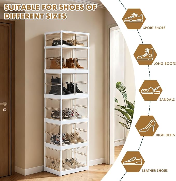 MGWILL Foldable Shoe Rack, Collapsible Shoe Organizers - Image 3