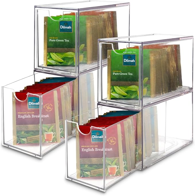 Ettrick 4 Pack Stackable Tea Bag Organizer, Countertop by Unknown