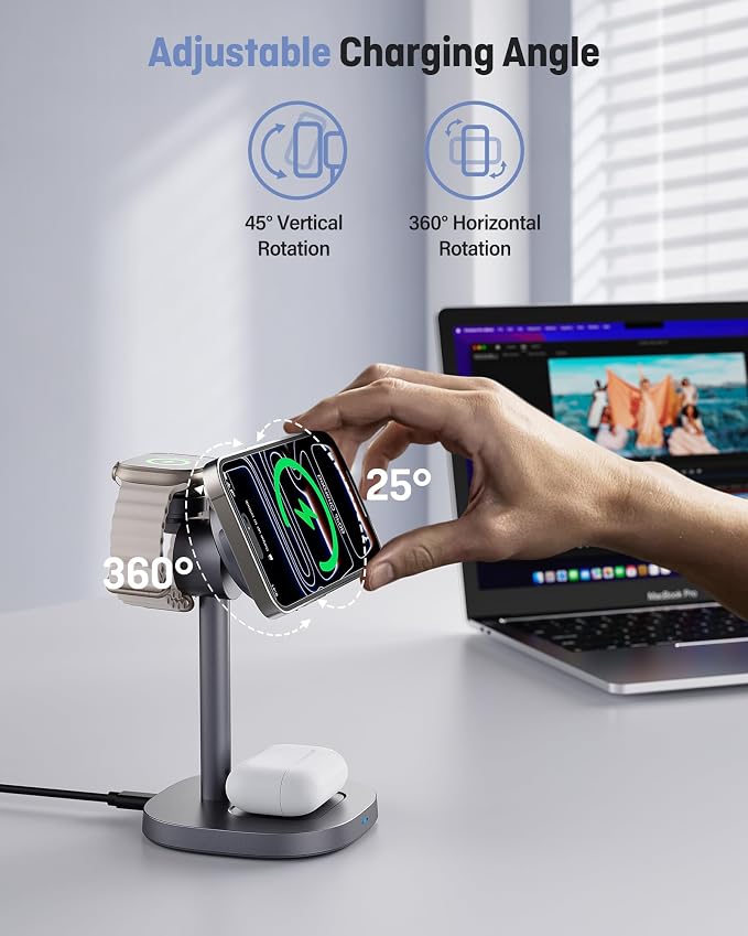 3 in 1 Wireless Charging Station, Qi2.2 25W Certified Fast Magnetic Charger - Image 5
